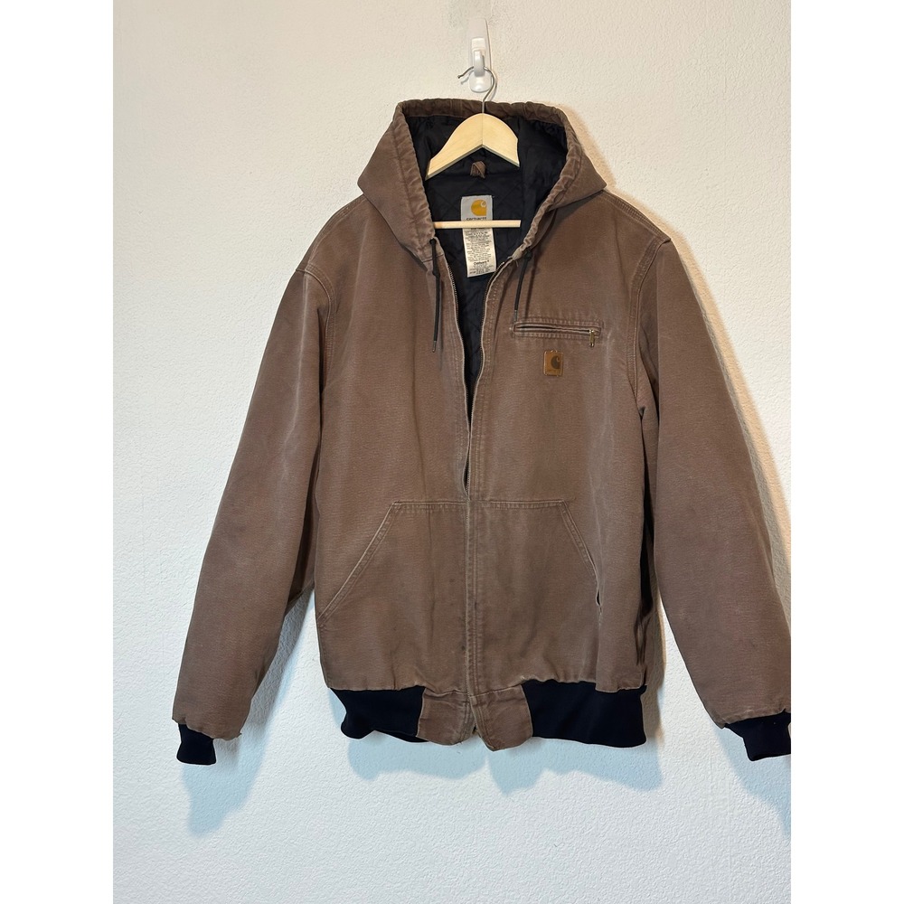 Carhartt J227 CHT Sandstone Active Jacket Mens XL Tall Brown Quilted Hooded